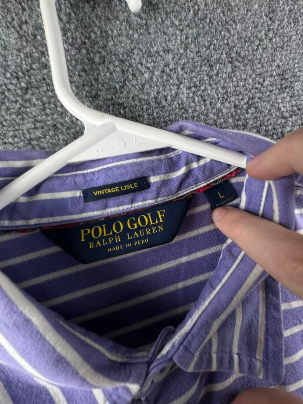 Polo Golf Ralph Lauren Vintage Lisle Purple Striped Valhalla Golf Club Large KY